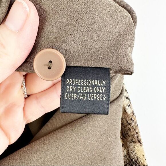 Dana Buchman Snakeskin Print Wool Silk Flat Front Wide Leg Pants Sz 16 - Picture 11 of 15